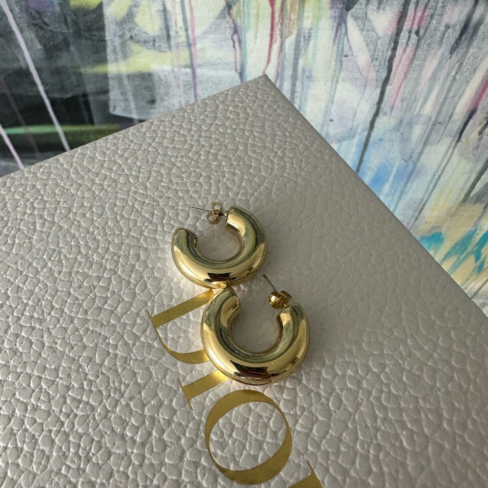 Gold hoops earrings